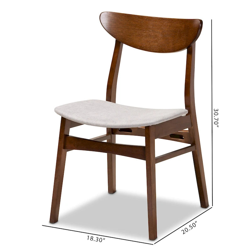 Ensemble de 4 chaises de salle à manger transitionnelles modernes du milieu du siècle