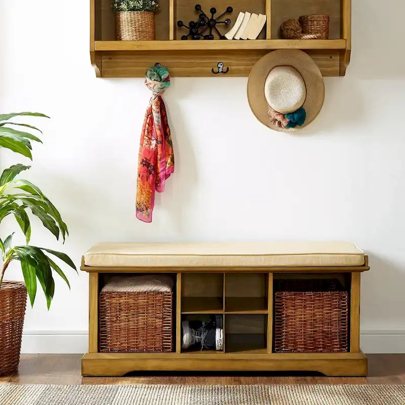 Banc de rangement d'entrée - 42 L x 16,5 P x 18,25 H