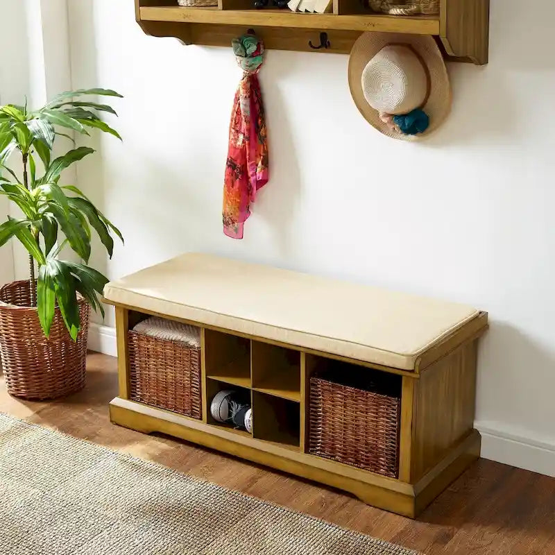 Banc de rangement d'entrée - 42 L x 16,5 P x 18,25 H