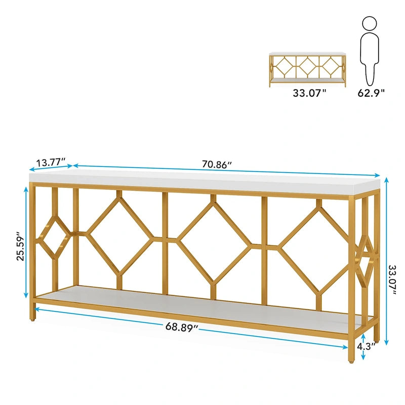 Table console et canapé d'appoint extra-longue de 70,9 pouces pour entrée et salon