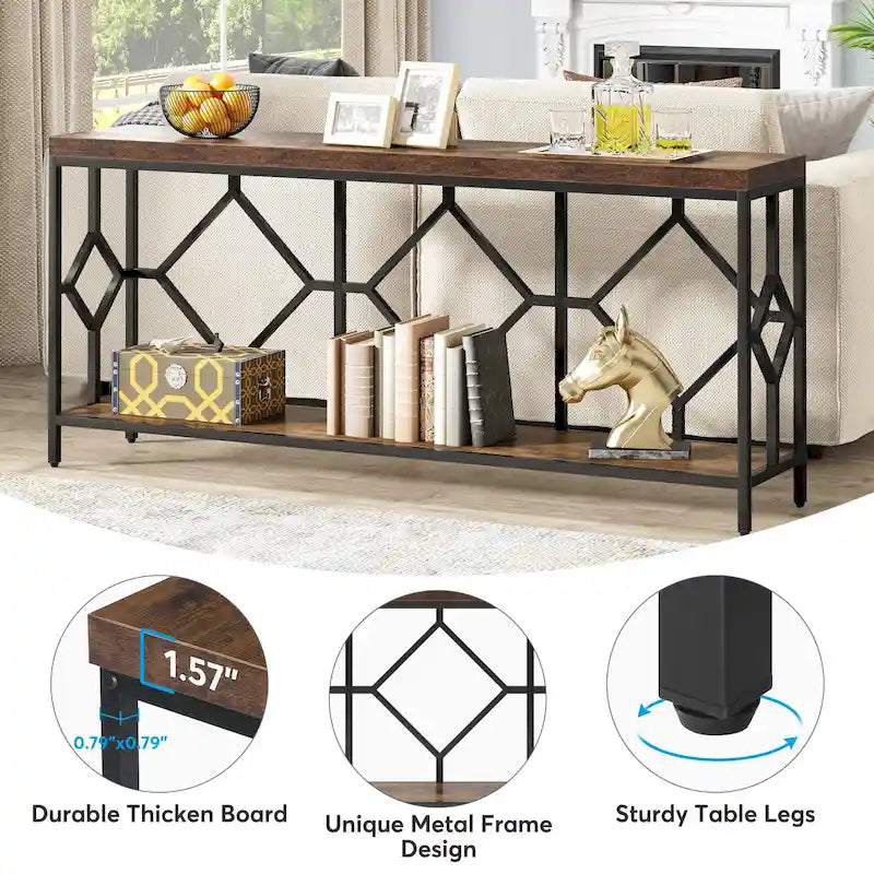 Table console et canapé d'appoint extra-longue de 70,9 pouces pour entrée et salon