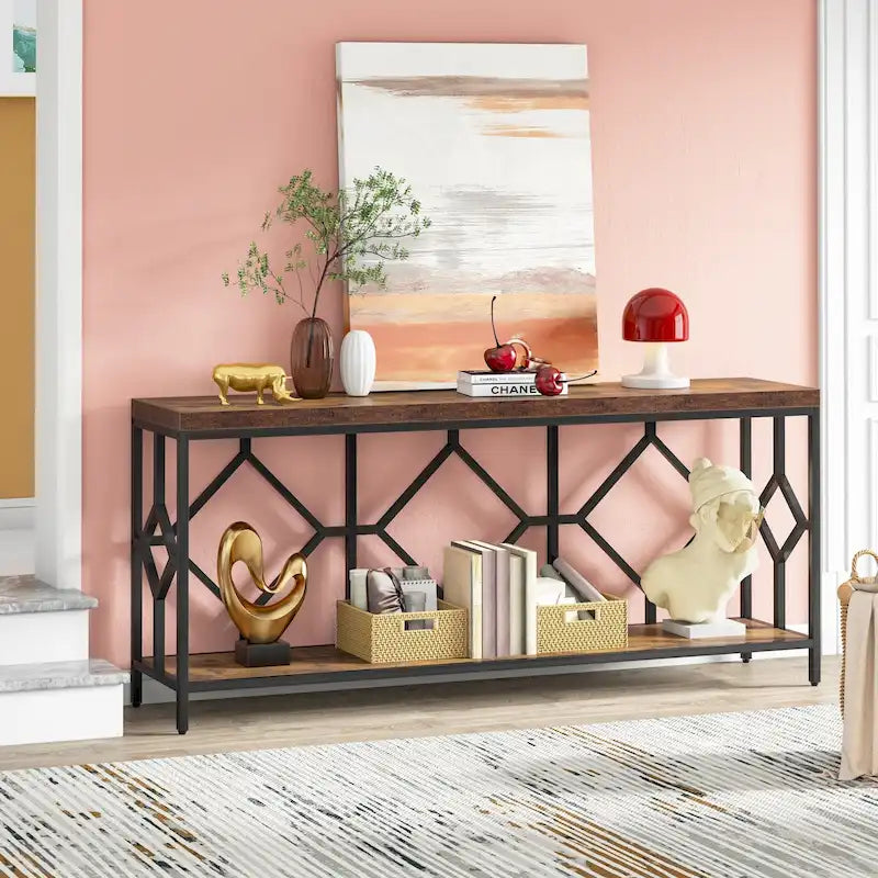 Table console et canapé d'appoint extra-longue de 70,9 pouces pour entrée et salon