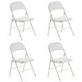 Chaises pliantes élégantes en fer et PVC pour conventions et expositions Blanches