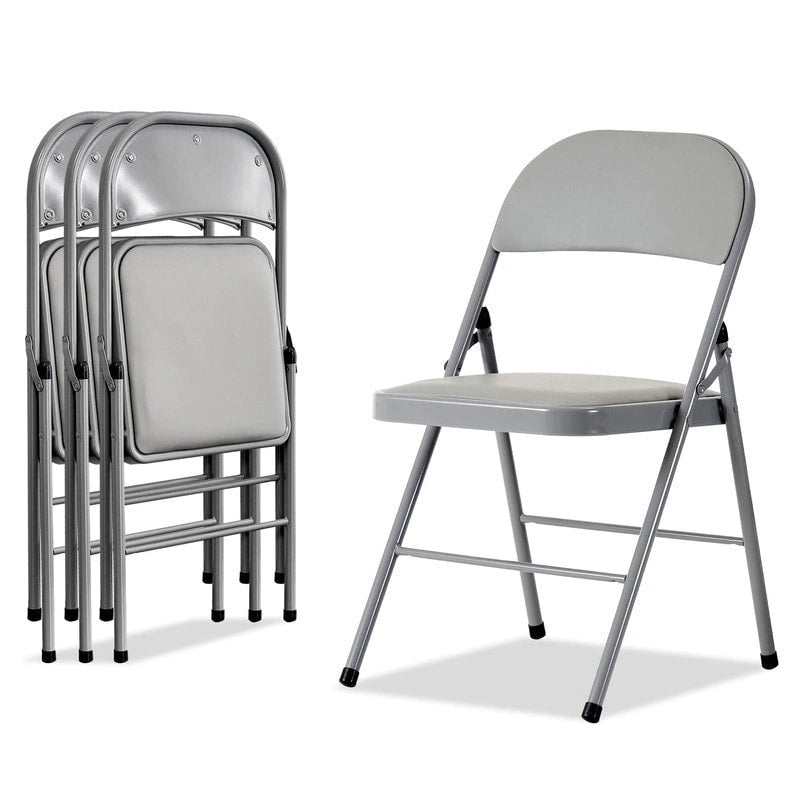 Chaises pliantes élégantes en fer et PVC pour conventions et expositions Blanches