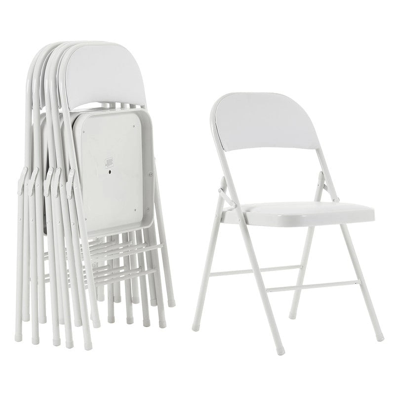 Chaises pliantes élégantes en fer et PVC pour conventions et expositions Blanches