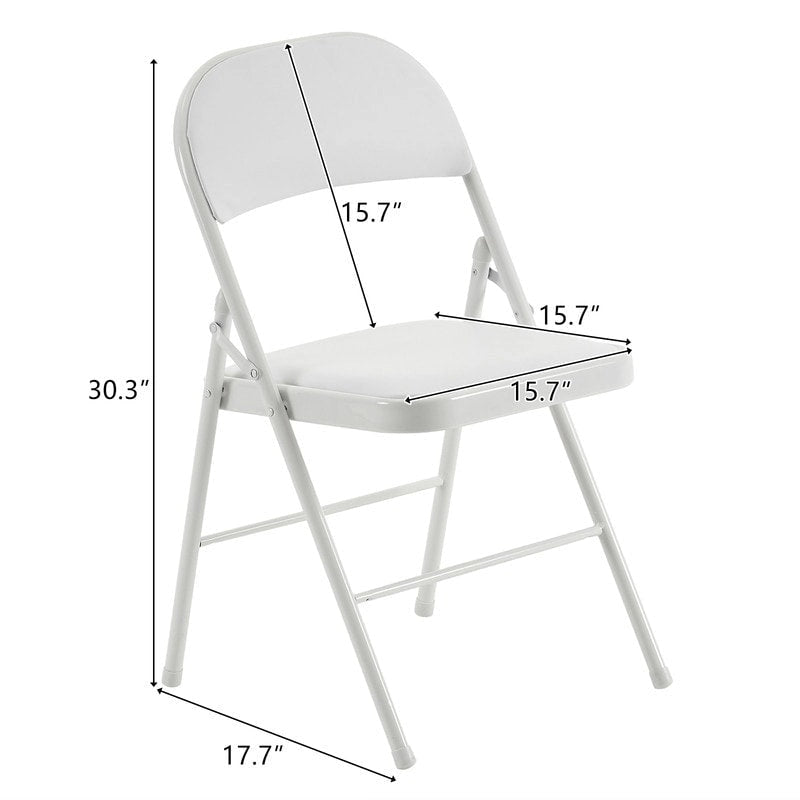 Chaises pliantes élégantes en fer et PVC pour conventions et expositions Blanches