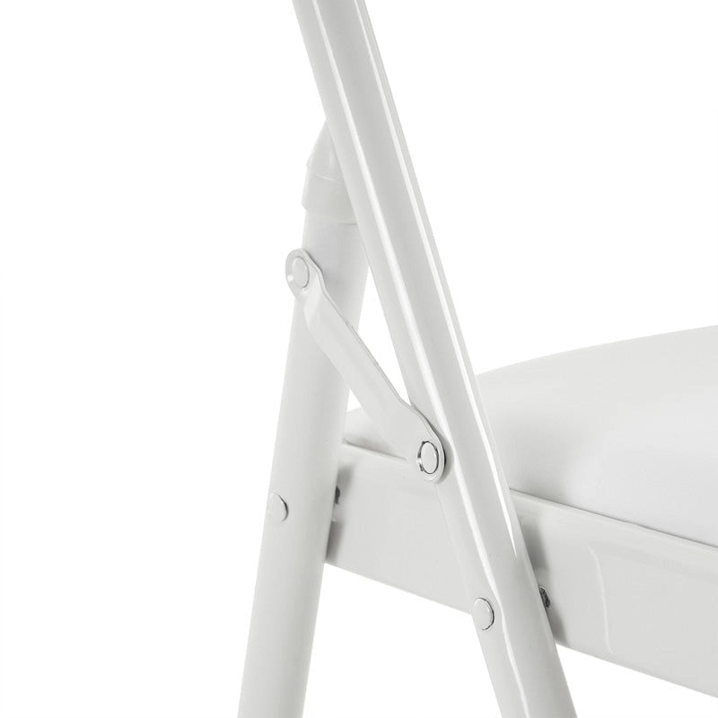 Chaises pliantes élégantes en fer et PVC pour conventions et expositions Blanches
