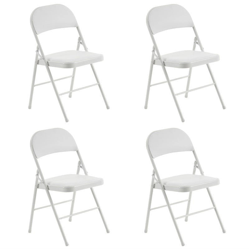 Chaises pliantes élégantes en fer et PVC pour conventions et expositions Blanches