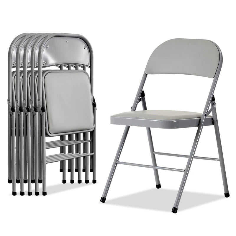 Chaises pliantes élégantes en fer et PVC pour conventions et expositions Blanches