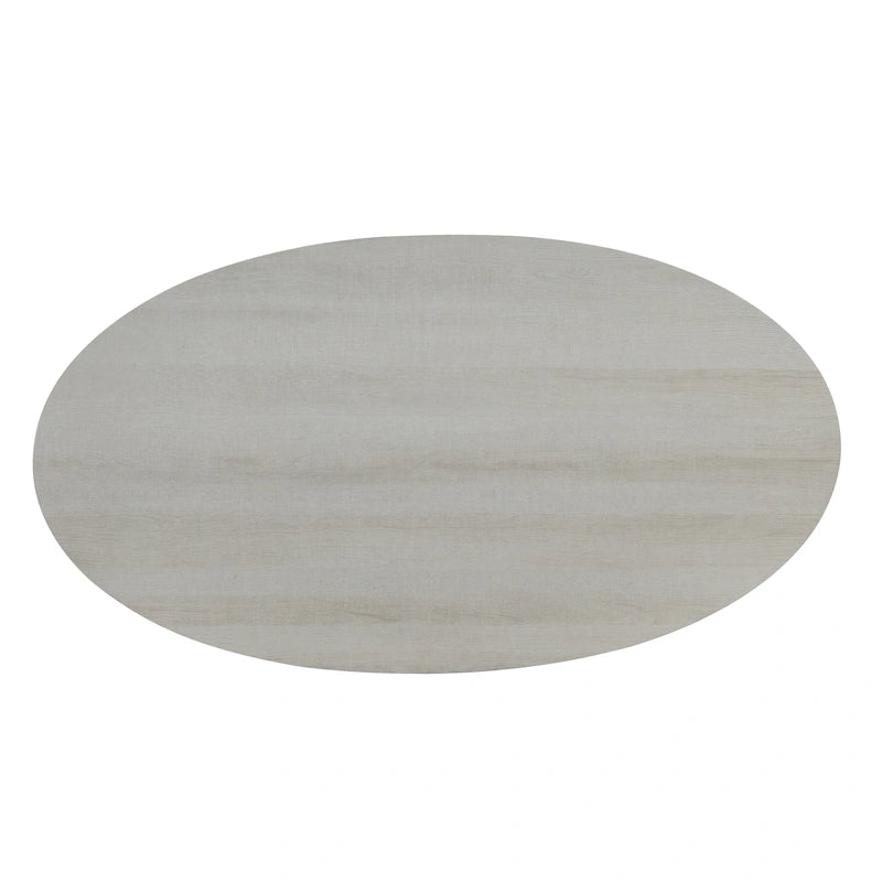 Table basse contemporaine ovale en bois avec étagère