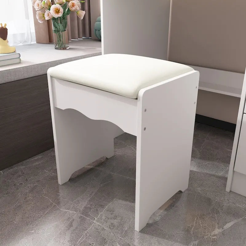Coiffeuse élégante miroir à éclairage accentué en cristal plateau en verre