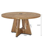 47 Inch Round Dining Table for 4, Wood Kitchen Dinner Table for Kitchen Dining Living Room
