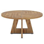 47 Inch Round Dining Table for 4, Wood Kitchen Dinner Table for Kitchen Dining Living Room