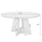 47 Inch Round Dining Table for 4, Wood Kitchen Dinner Table for Kitchen Dining Living Room