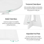 47 Inch Round Dining Table for 4, Wood Kitchen Dinner Table for Kitchen Dining Living Room