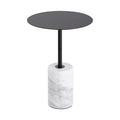 Table d'appoint ronde avec base en marbre, table d'appoint circulaire pour salon ou chevet