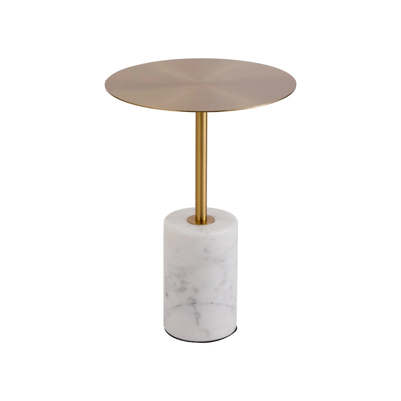 Table d'appoint ronde avec base en marbre, table d'appoint circulaire pour salon ou chevet