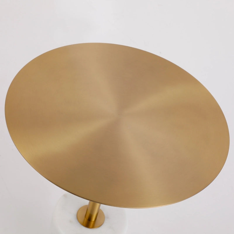 Table d'appoint ronde avec base en marbre, table d'appoint circulaire pour salon ou chevet