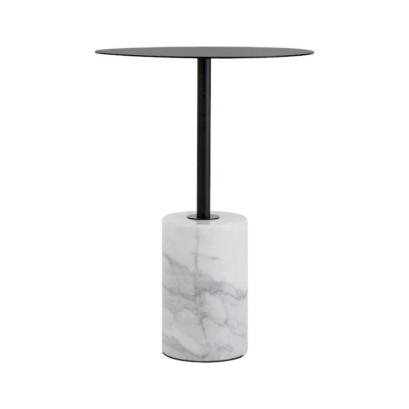 Table d'appoint ronde avec base en marbre, table d'appoint circulaire pour salon ou chevet