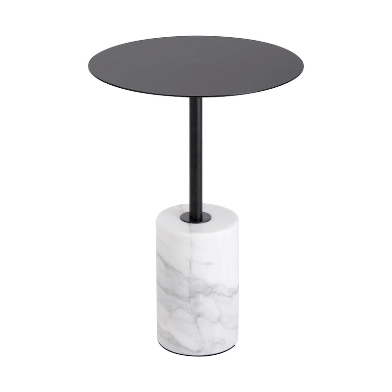 Table d'appoint ronde avec base en marbre, table d'appoint circulaire pour salon ou chevet