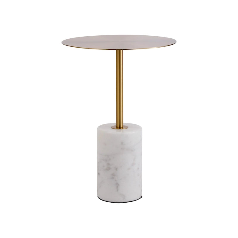 Table d'appoint ronde avec base en marbre, table d'appoint circulaire pour salon ou chevet