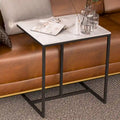 Table d'appoint de canapé en pierre frittée - Table basse d'appoint en C pour salon - 45 x 39 x 52 cm
