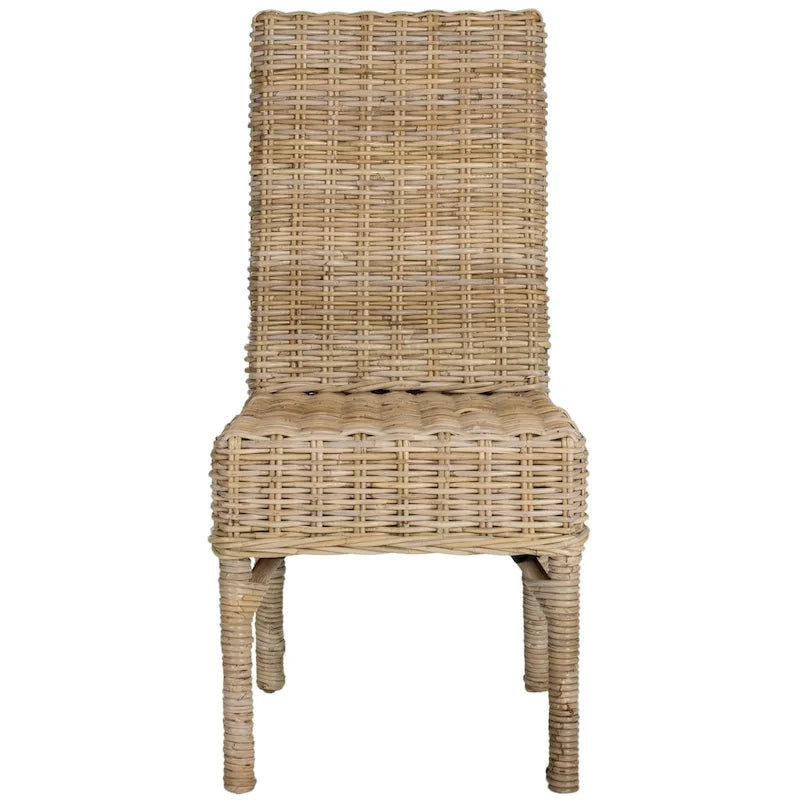 Chaise de salle à manger en osier naturel non fini (Lot de 2) - 18,5 x 18,5 x 38,1 - 19Lx19Px38H