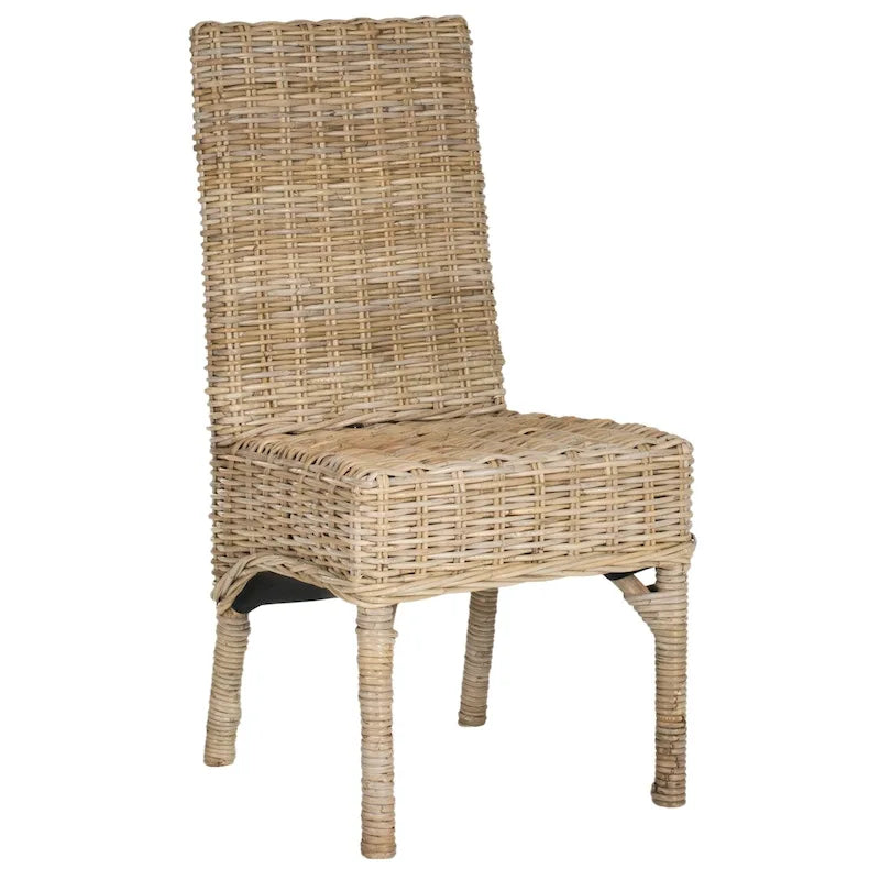Chaise de salle à manger en osier naturel non fini (Lot de 2) - 18,5 x 18,5 x 38,1 - 19Lx19Px38H