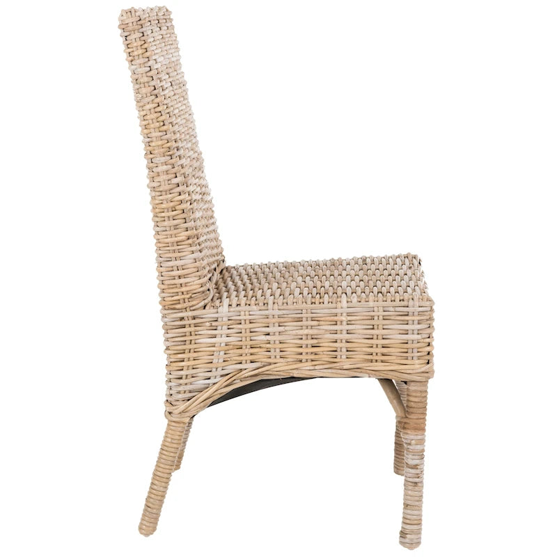 Chaise de salle à manger en osier naturel non fini (Lot de 2) - 18,5 x 18,5 x 38,1 - 19Lx19Px38H