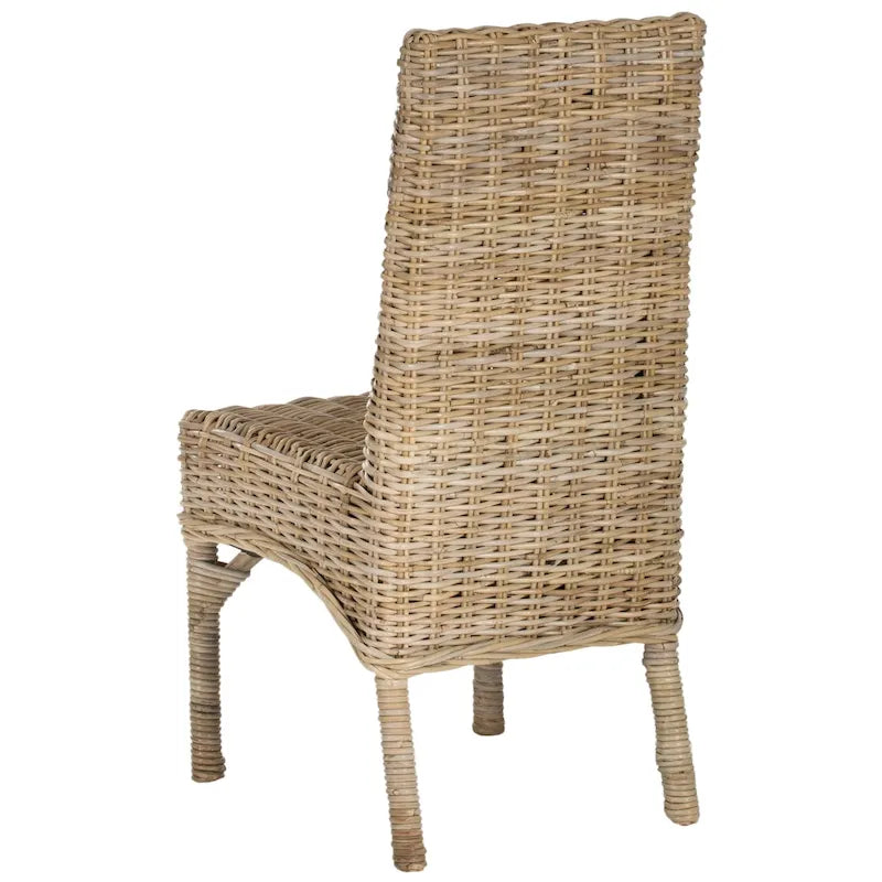 Chaise de salle à manger en osier naturel non fini (Lot de 2) - 18,5 x 18,5 x 38,1 - 19Lx19Px38H