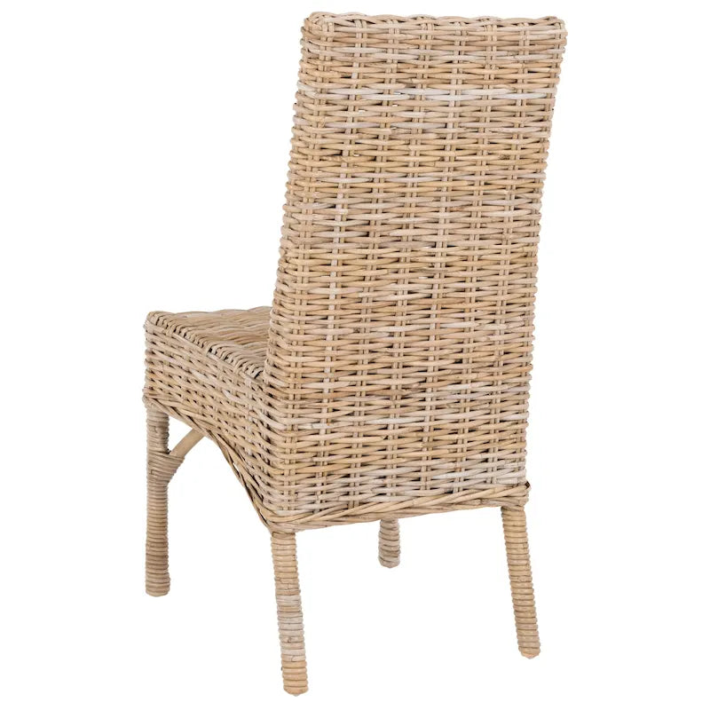 Chaise de salle à manger en osier naturel non fini (Lot de 2) - 18,5 x 18,5 x 38,1 - 19Lx19Px38H
