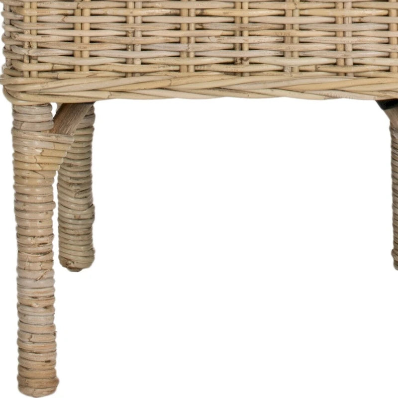 Chaise de salle à manger en osier naturel non fini (Lot de 2) - 18,5 x 18,5 x 38,1 - 19Lx19Px38H