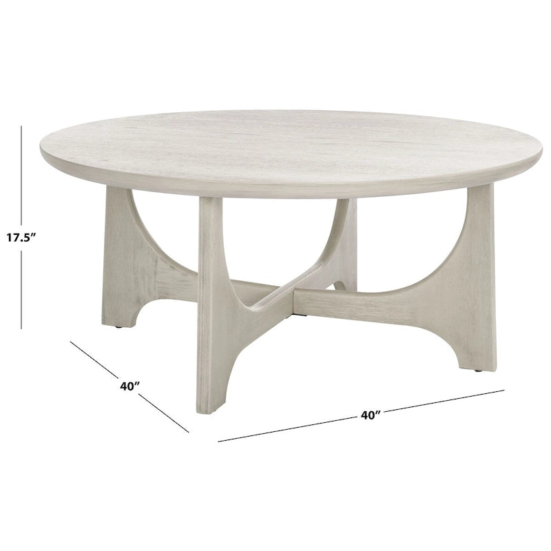 Table basse ronde en bois - 40 po larg. x 40 po prof. x 18 po haut. - 40 larg. x 40 prof. x 18 haut.