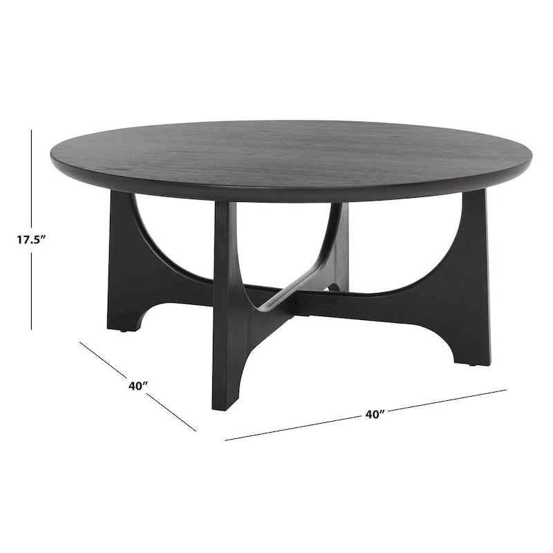 Table basse ronde en bois - 40 po larg. x 40 po prof. x 18 po haut. - 40 larg. x 40 prof. x 18 haut.