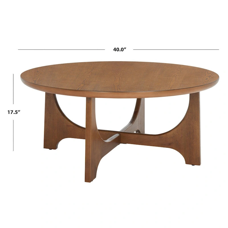 Table basse ronde en bois - 40 po larg. x 40 po prof. x 18 po haut. - 40 larg. x 40 prof. x 18 haut.