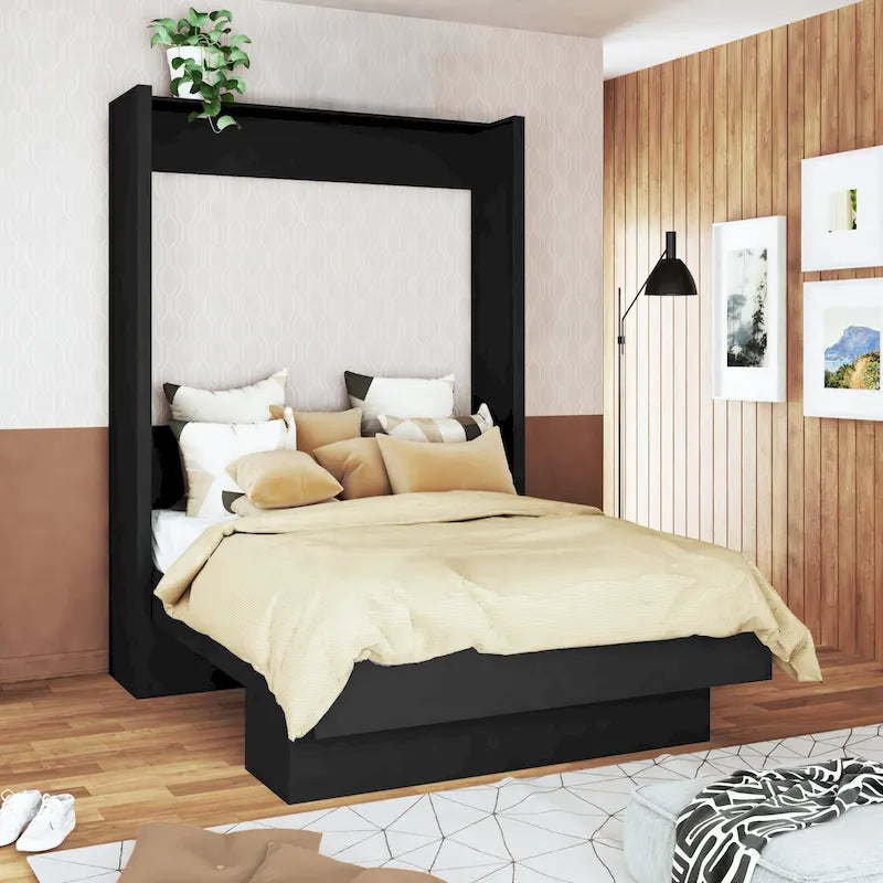 Lit escamotable contemporain Queen size Brésilien avec étagère
