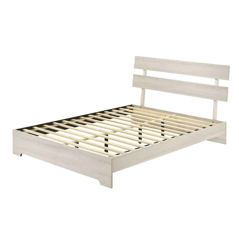 Ensemble de chambre à coucher 3 pièces blanc avec plateforme