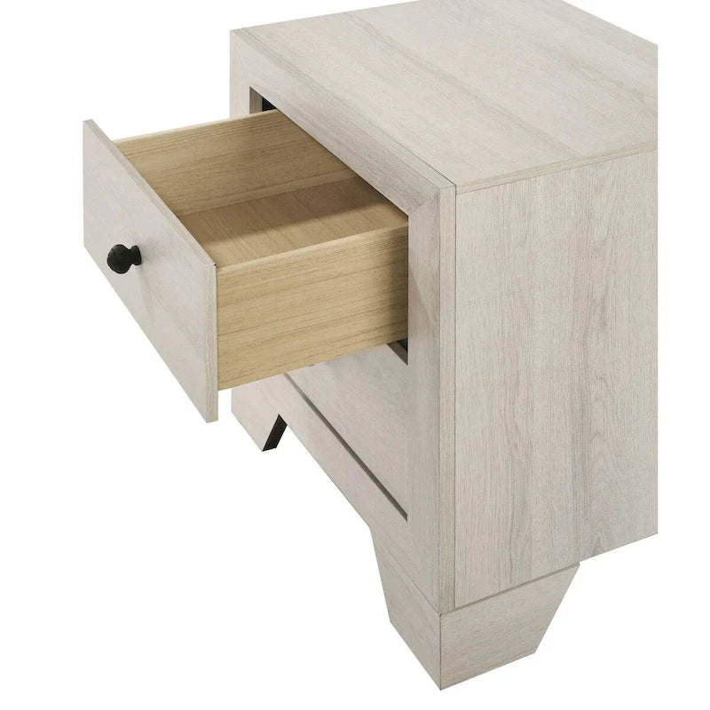 Ensemble de chambre à coucher 3 pièces blanc avec plateforme