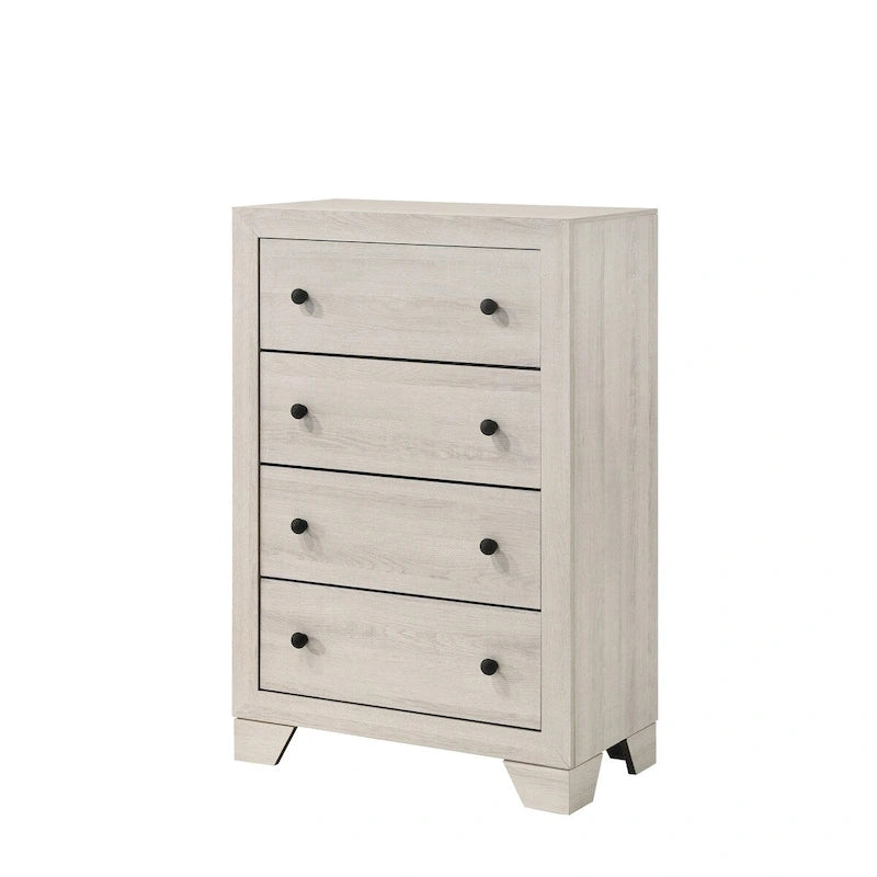 Ensemble de chambre à coucher 3 pièces blanc avec plateforme
