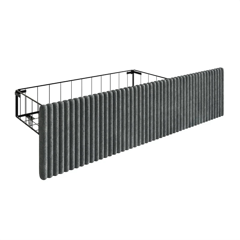Lit plateforme capitonné avec rangement