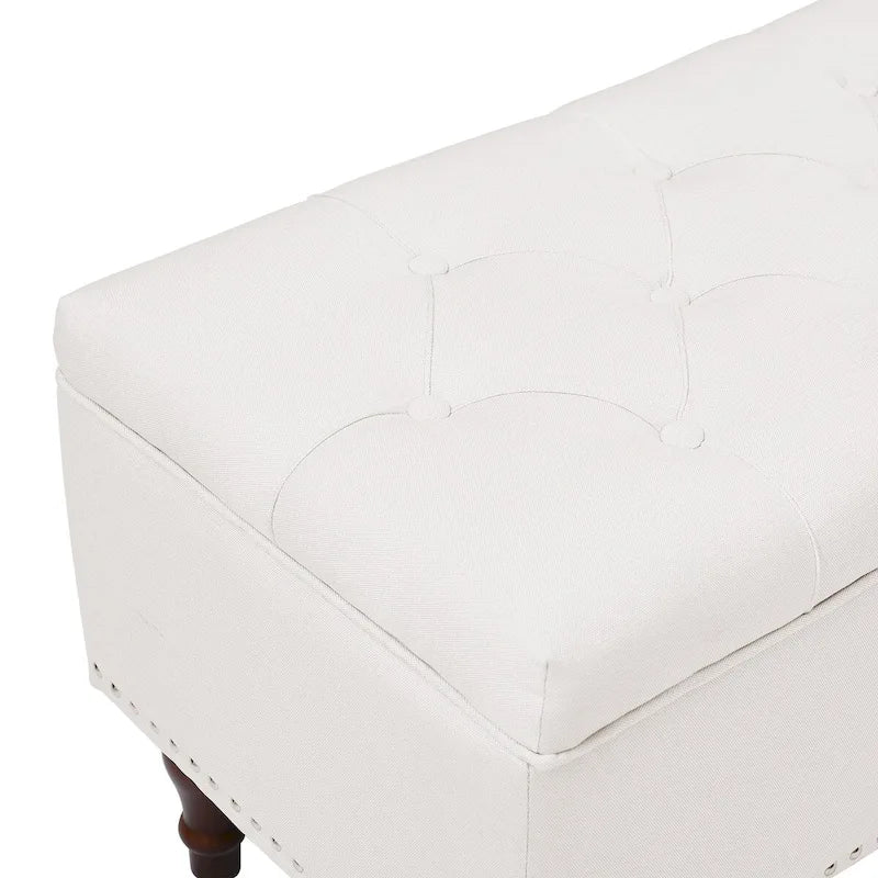 Banc de rangement capitonné, pouf rembourré avec rangement pour chambre à coucher - 50,8 L x 17,1 P x 18,3 H