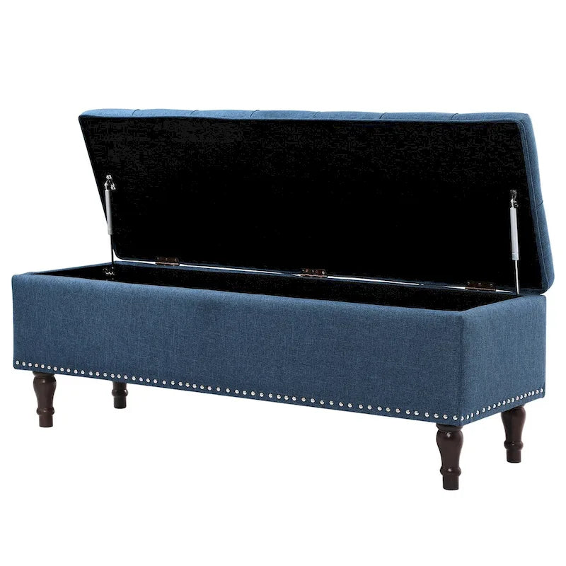 Banc de rangement capitonné, pouf rembourré avec rangement pour chambre à coucher - 50,8 L x 17,1 P x 18,3 H