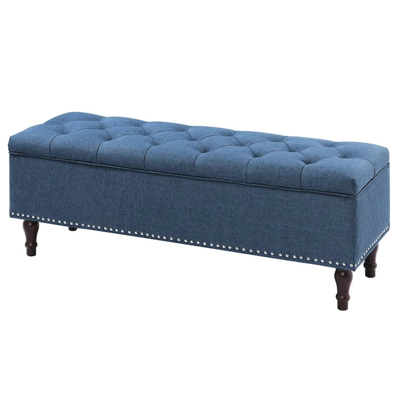 Banc de rangement capitonné, pouf rembourré avec rangement pour chambre à coucher - 50,8 L x 17,1 P x 18,3 H