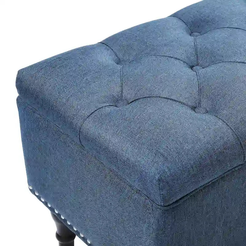 Banc de rangement capitonné, pouf rembourré avec rangement pour chambre à coucher - 50,8 L x 17,1 P x 18,3 H