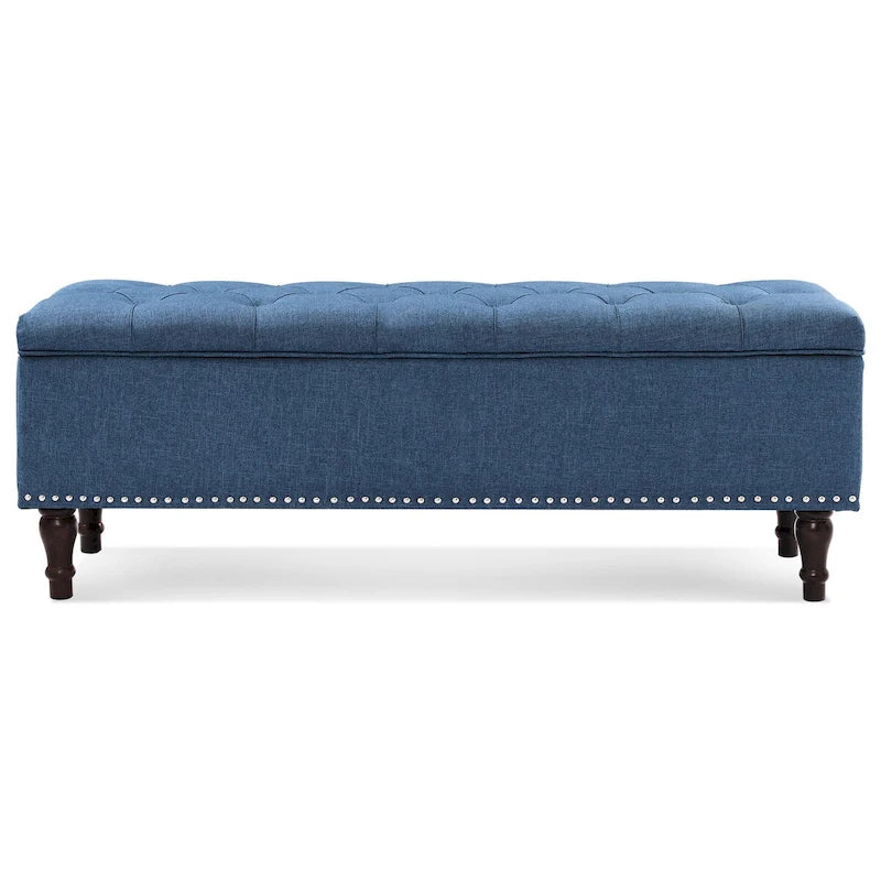 Banc de rangement capitonné, pouf rembourré avec rangement pour chambre à coucher - 50,8 L x 17,1 P x 18,3 H