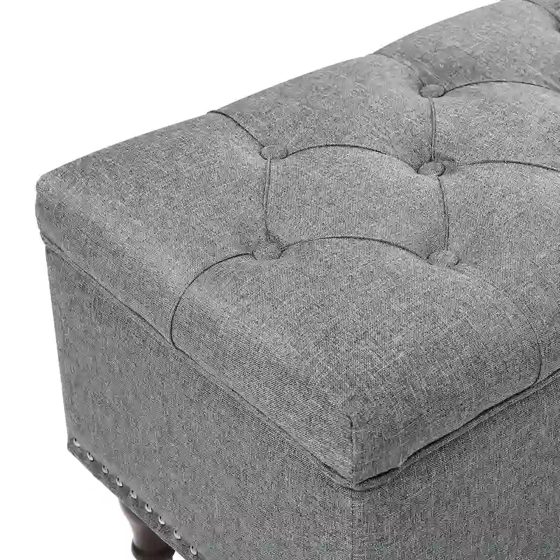 Banc de rangement capitonné, pouf rembourré avec rangement pour chambre à coucher - 50,8 L x 17,1 P x 18,3 H