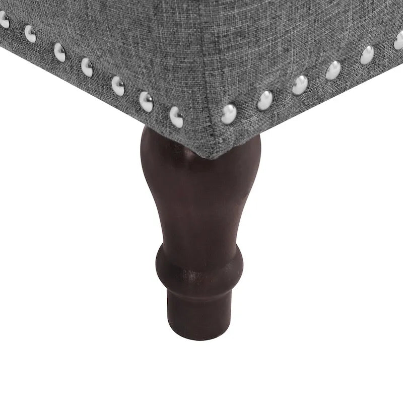 Banc de rangement capitonné, pouf rembourré avec rangement pour chambre à coucher - 50,8 L x 17,1 P x 18,3 H