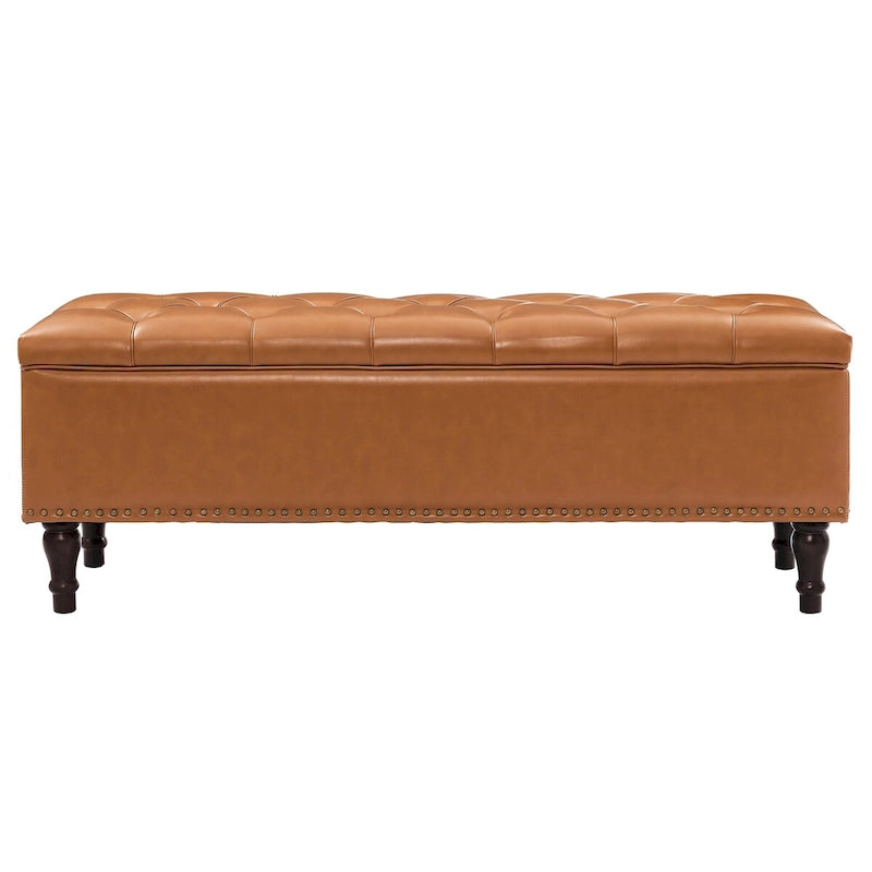 Banc de rangement capitonné, pouf rembourré avec rangement pour chambre à coucher - 50,8 L x 17,1 P x 18,3 H