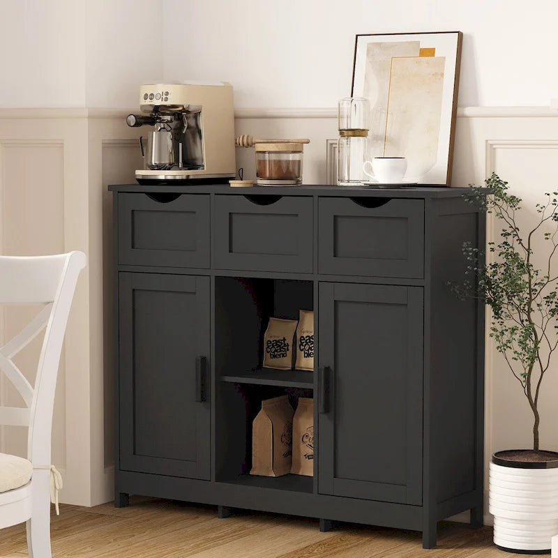 Meuble de rangement en bois avec tiroirs et étagères, Meuble d'appoint pour salon, chambre à coucher