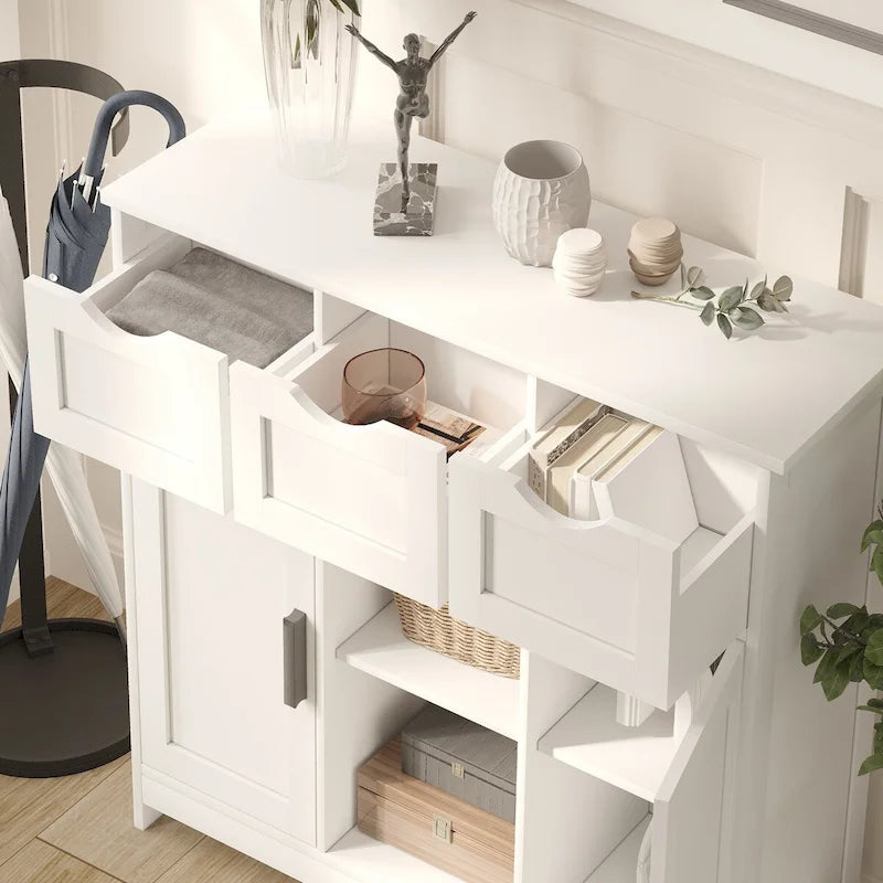 Meuble de rangement en bois avec tiroirs et étagères, Meuble d'appoint pour salon, chambre à coucher
